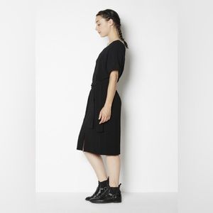 Achro Black Belted Front Slip Dress - Size Medium